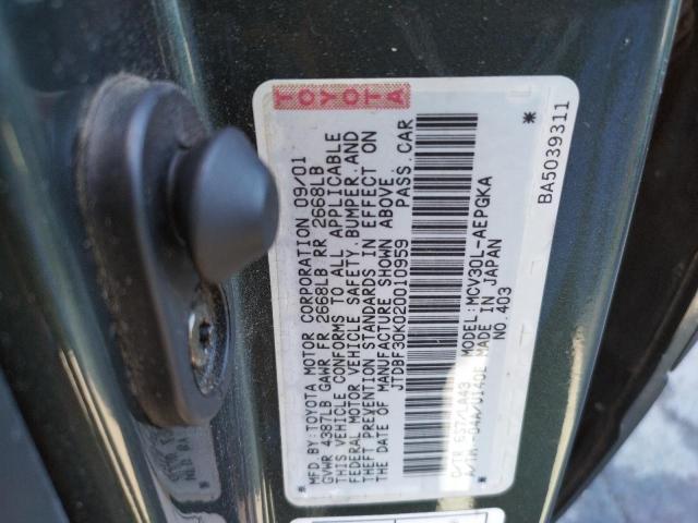 Photo 10 from auction – 2002 TOYOTA CAMRY LE with VIN JTDBF30K020010959