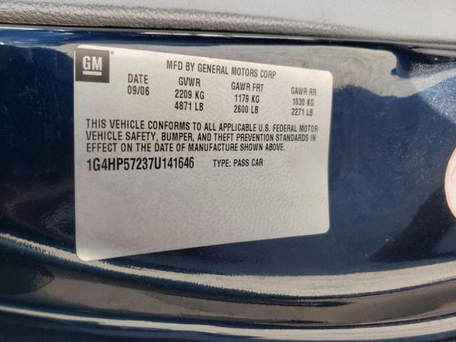 Photo 10 from auction – 2007 BUICK LUCERNE CX with VIN 1G4HP57237U141646
