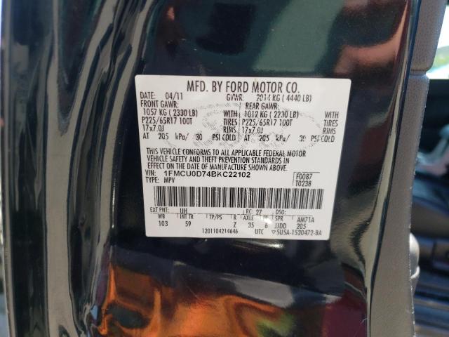 Photo 10 from auction – 2011 FORD ESCAPE XLT with VIN 1FMCU0D74BKC22102