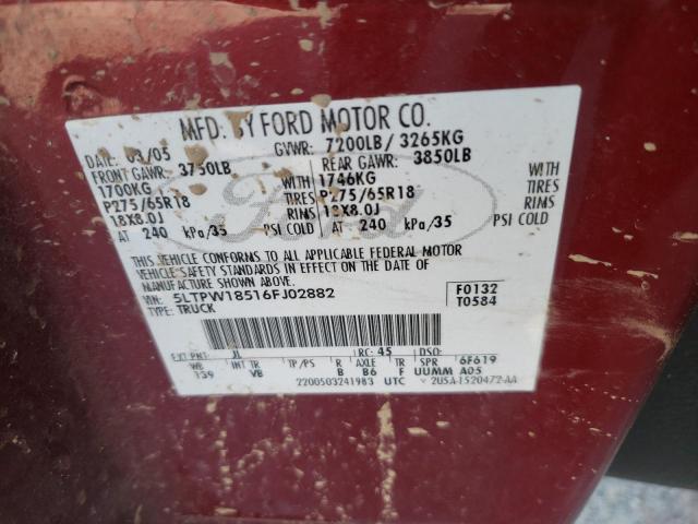 Photo 10 from auction – 2006 LINCOLN MARK LT with VIN 5LTPW18516FJ02882