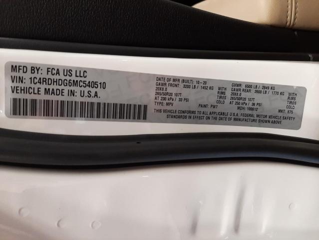 Photo 10 from auction – 2021 DODGE DURANGO GT with VIN 1C4RDHDG6MC540510