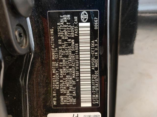 Photo 10 from auction – 2015 TOYOTA CAMRY LE with VIN 4T1BF1FK6FU014908