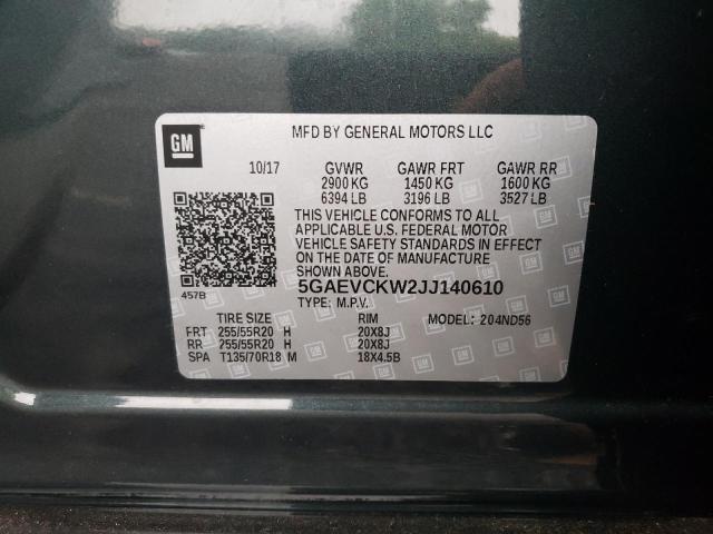 Photo 10 from auction – 2018 BUICK ENCLAVE AV with VIN 5GAEVCKW2JJ140610