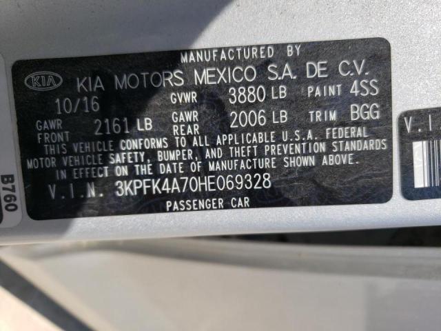 Photo 10 from auction – 2017 KIA FORTE LX with VIN 3KPFK4A70HE069328