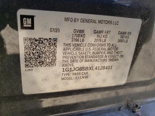 Photo 10 from auction – 2020 CHEVROLET SONIC with VIN 1G1JG6SBXL4128401