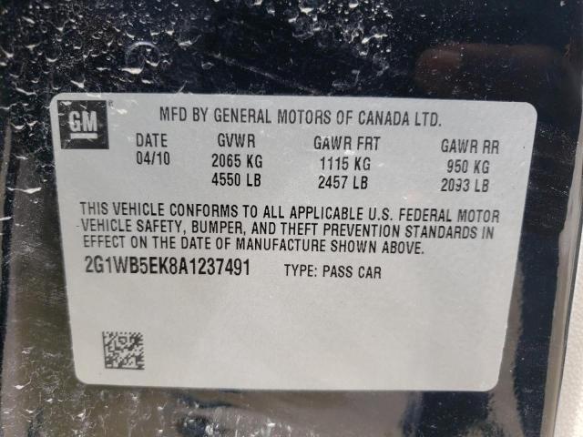 Photo 10 from auction – 2010 CHEVROLET IMPALA LT with VIN 2G1WB5EK8A1237491