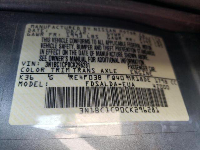 Photo 10 from auction – 2012 NISSAN VERSA S with VIN 3N1BC1CP0CK296281