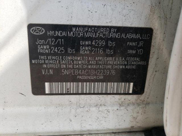 Photo 10 from auction – 2011 HYUNDAI SONATA GLS with VIN 5NPEB4AC1BH223976