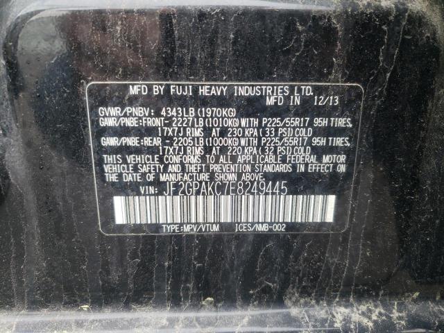 Photo 10 from auction – 2014 SUBARU XV CROSSTR with VIN JF2GPAKC7E8249445