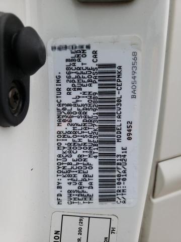 Photo 10 from auction – 2003 TOYOTA CAMRY LE with VIN 4T1BE32K73U192889