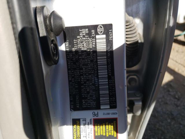 Photo 10 from auction – 2013 TOYOTA CAMRY L with VIN 4T4BF1FK4DR276056