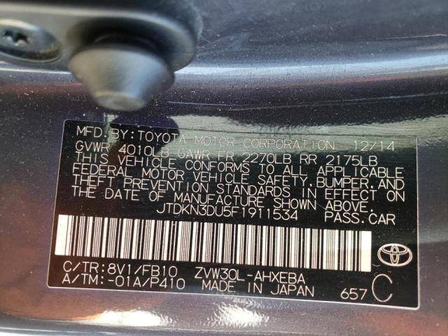 Photo 10 from auction – 2015 TOYOTA PRIUS with VIN JTDKN3DU5F1911534