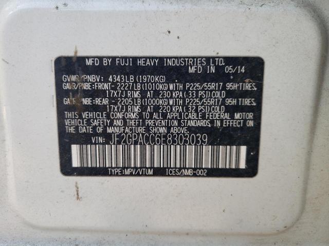 Photo 10 from auction – 2014 SUBARU XV CROSSTR with VIN JF2GPACC6E8303039