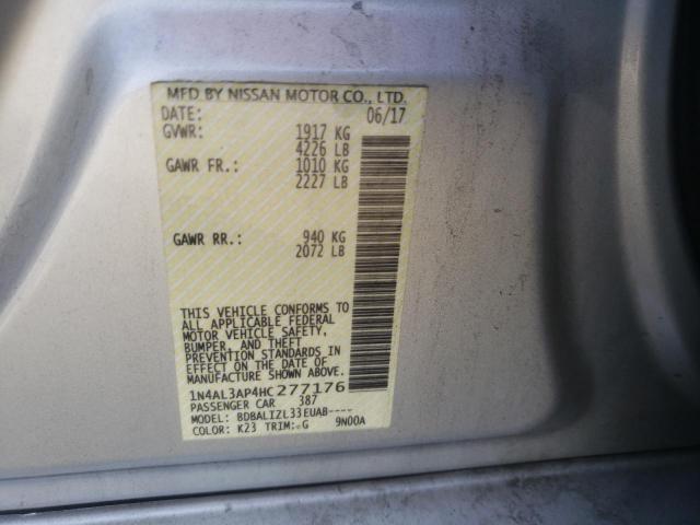 Photo 10 from auction – 2017 NISSAN ALTIMA 2.5 with VIN 1N4AL3AP4HC277176