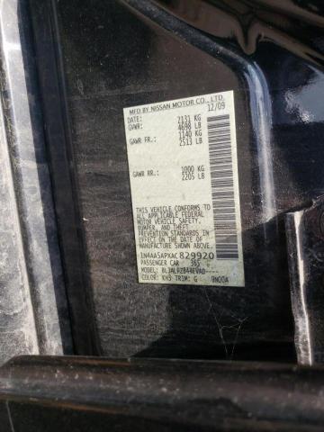 Photo 10 from auction – 2010 NISSAN MAXIMA S with VIN 1N4AA5APXAC829920