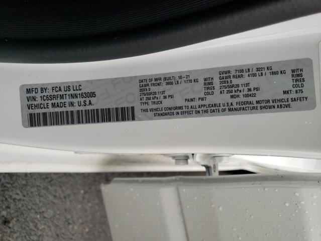 Photo 10 from auction – 2022 RAM 1500 BIG H with VIN 1C6SRFMT1NN163005