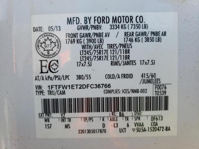 Photo 10 from auction – 2013 FORD F150 SUPER with VIN 1FTFW1ET2DFC36766
