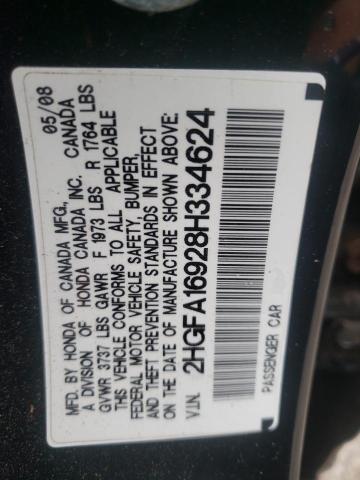 Photo 10 from auction – 2008 HONDA CIVIC EXL with VIN 2HGFA16928H334624