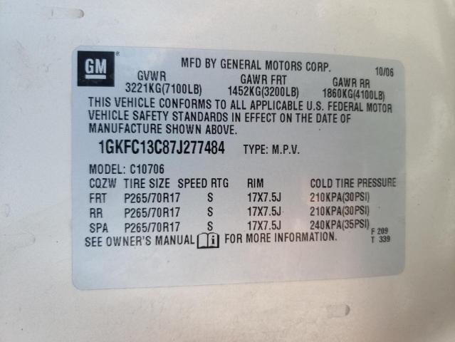 Photo 10 from auction – 2007 GMC YUKON with VIN 1GKFC13C87J277484