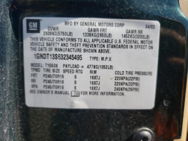 Photo 10 from auction – 2003 CHEVROLET TRAILBLAZE with VIN 1GNDT13S632345495