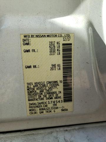 Photo 10 from auction – 2018 NISSAN ALTIMA 2.5 with VIN 1N4AL3AP8JC174543
