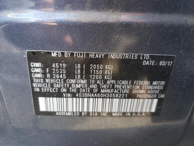 Photo 10 from auction – 2017 SUBARU LEGACY 2.5 with VIN 4S3BNAA60H3058221