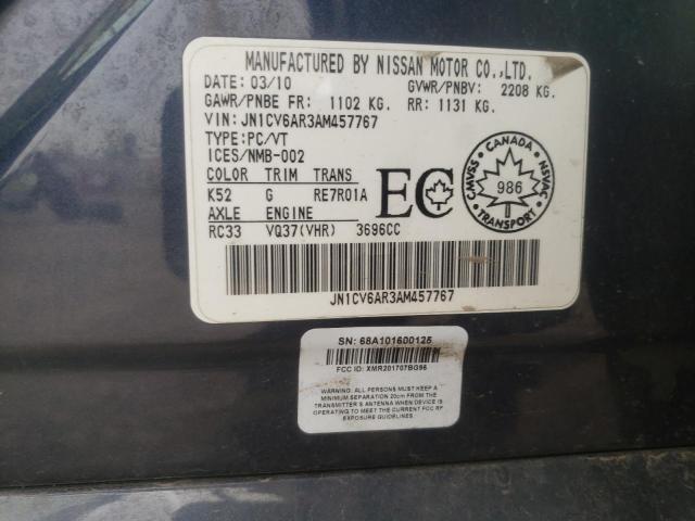 Photo 10 from auction – 2010 INFINITI G37 with VIN JN1CV6AR3AM457767