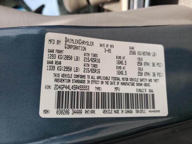 Photo 10 from auction – 2005 DODGE GRAND CARA with VIN 2D4GP44L45R455553