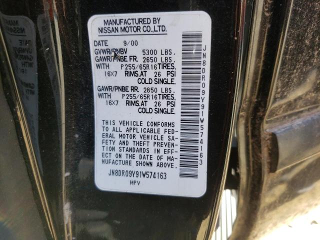 Photo 10 from auction – 2001 NISSAN PATHFINDER with VIN JN8DR09Y91W574163