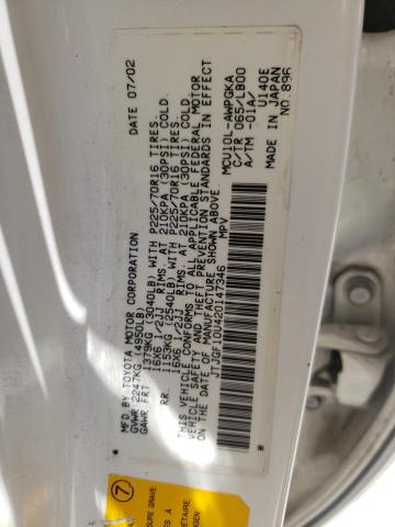 Photo 10 from auction – 2002 LEXUS RX 300 with VIN JTJGF10U420147346