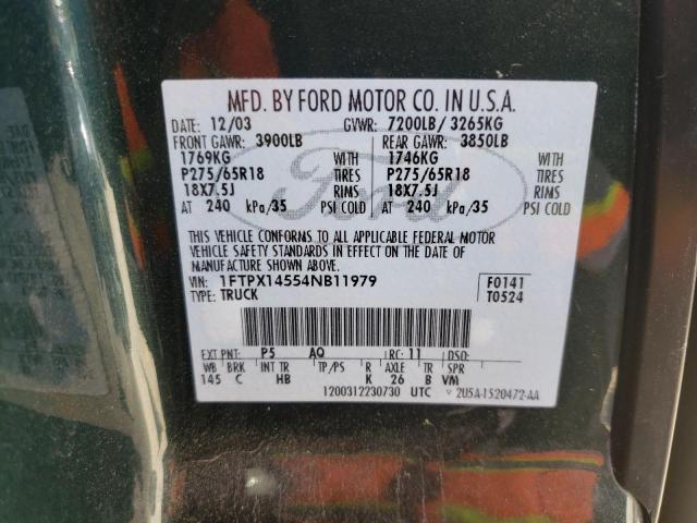 Zdjęcie 10 z aukcji – 2004 FORD F150 z VIN 1FTPX14554NB11979