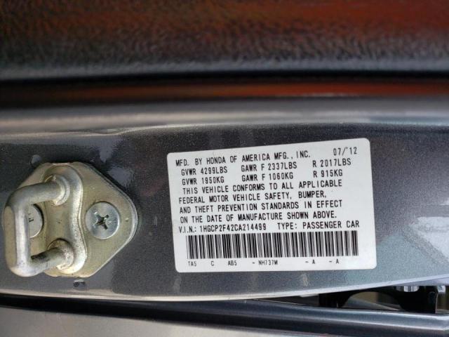 Photo 10 from auction – 2012 HONDA ACCORD LXP with VIN 1HGCP2F42CA214499