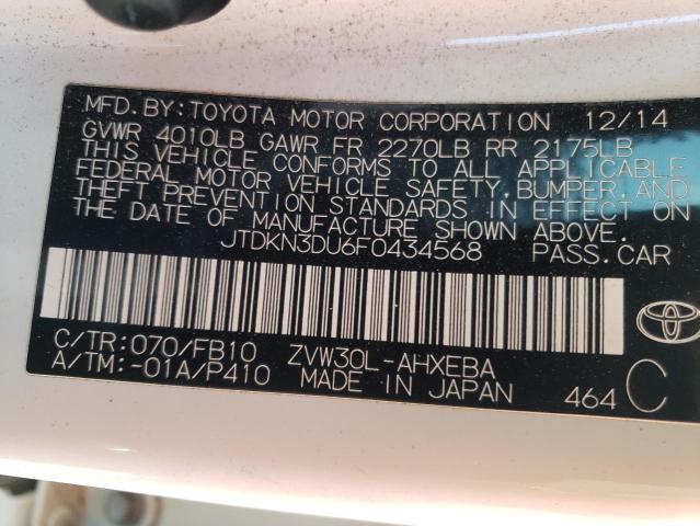 Photo 10 from auction – 2015 TOYOTA PRIUS with VIN JTDKN3DU6F0434568
