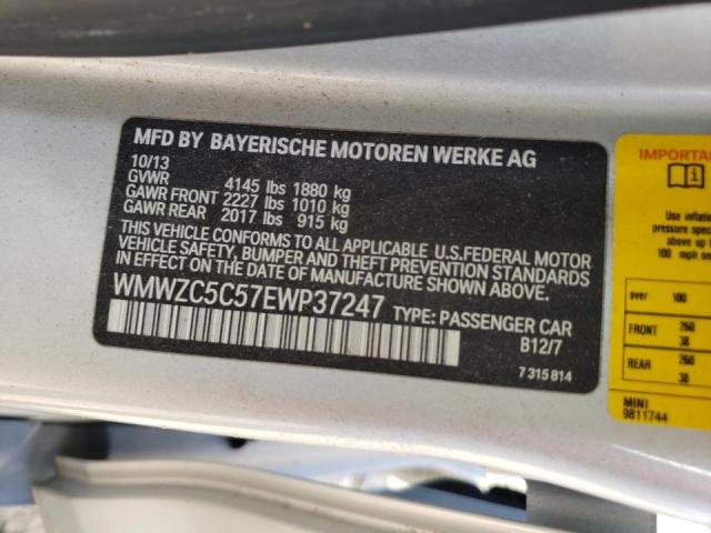 Photo 10 from auction – 2014 MINI COOPER S C with VIN WMWZC5C57EWP37247
