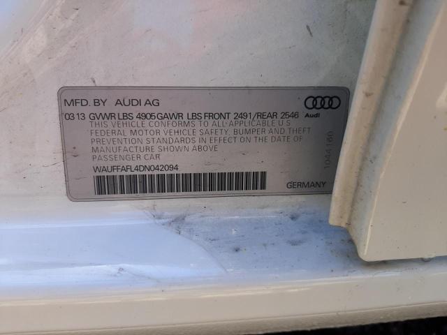 Photo 10 from auction – 2013 AUDI A4 PREMIUM with VIN WAUFFAFL4DN042094
