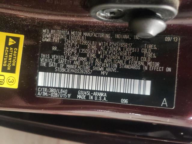 Photo 10 from auction – 2013 TOYOTA HIGHLANDER with VIN 5TDBK3EH4DS262657