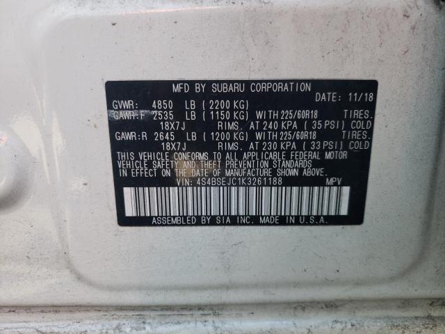 Photo 10 from auction – 2019 SUBARU OUTBACK 3. with VIN 4S4BSEJC1K3261188