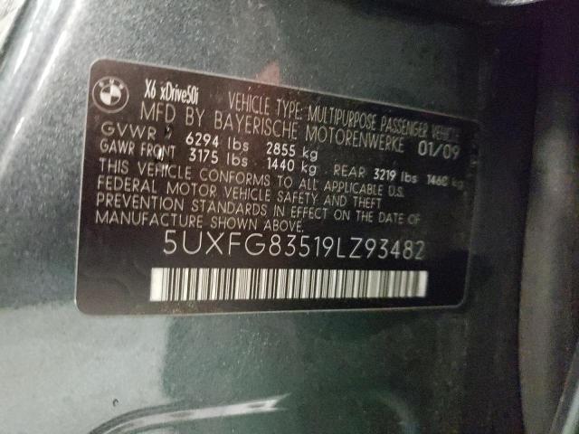 Photo 10 from auction – 2009 BMW X6 with VIN 5UXFG83519LZ93482