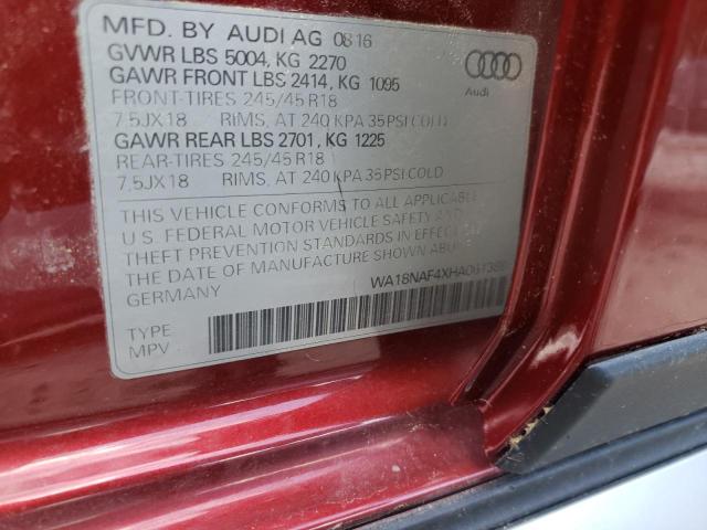 Photo 10 from auction – 2017 AUDI A4 ALLROAD with VIN WA18NAF4XHA061389