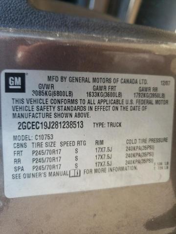 Photo 10 from auction – 2008 CHEVROLET SILVERADO with VIN 2GCEC19J281238513