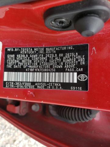 Photo 10 from auction – 2014 TOYOTA CAMRY L with VIN 4T1BF1FK7EU804250