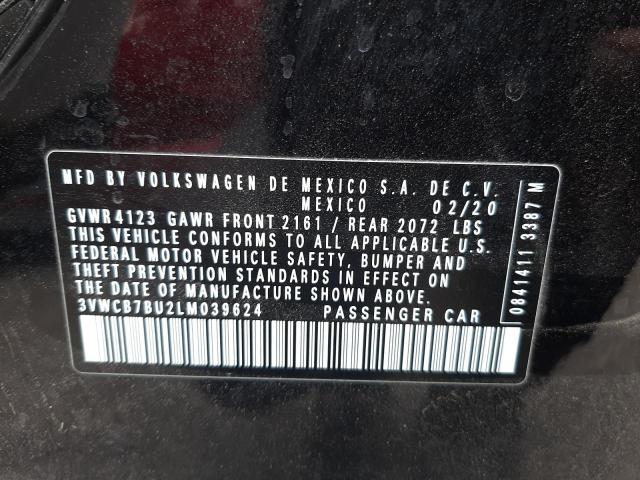 Photo 10 from auction – 2020 VOLKSWAGEN JETTA S with VIN 3VWCB7BU2LM039624