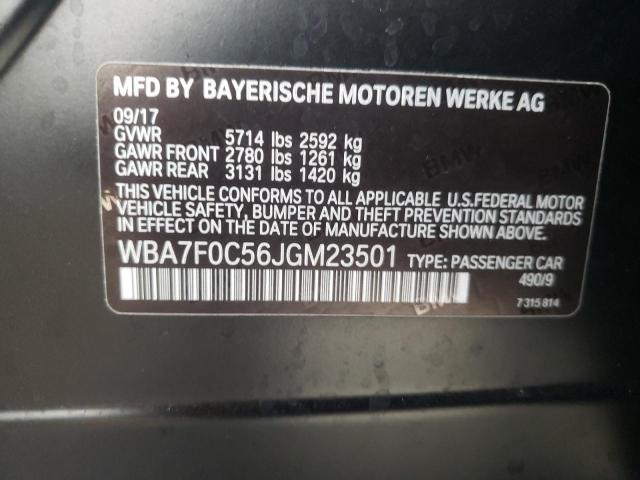 Photo 10 from auction – 2018 BMW 750 I with VIN WBA7F0C56JGM23501