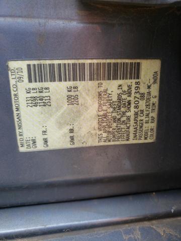 Photo 10 from auction – 2011 NISSAN MAXIMA S with VIN 1N4AA5APXBC807398