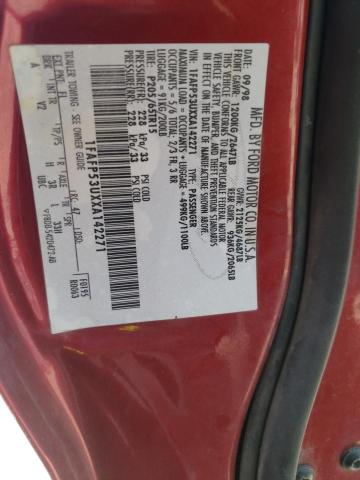 Photo 10 from auction – 1999 FORD TAURUS SE with VIN 1FAFP53UXXA142271