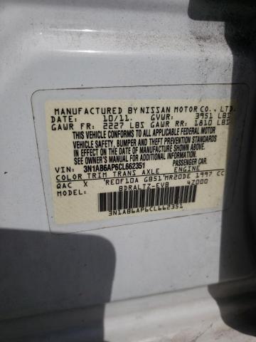 Photo 10 from auction – 2012 NISSAN SENTRA 2.0 with VIN 3N1AB6AP6CL662351