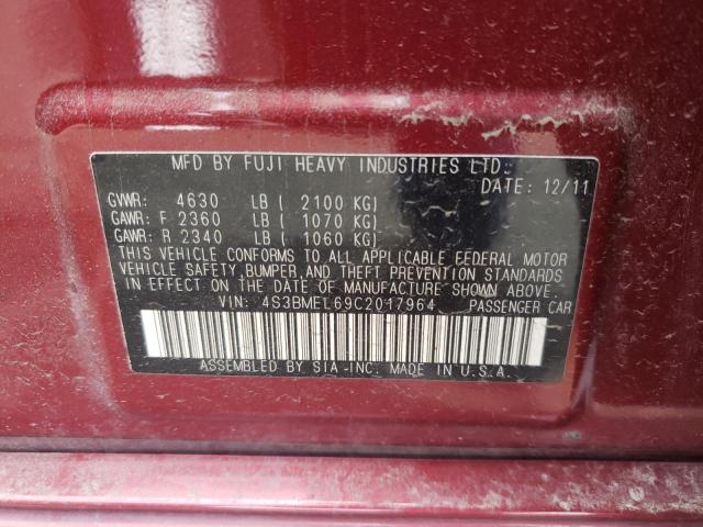 Photo 10 from auction – 2012 SUBARU LEGACY 3.6 with VIN 4S3BMEL69C2017964
