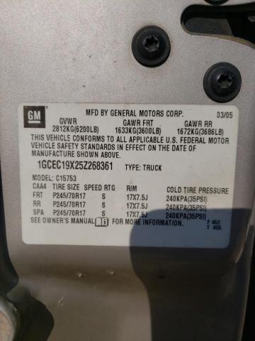 Photo 10 from auction – 2005 CHEVROLET SILVERADO with VIN 1GCEC19X25Z268361