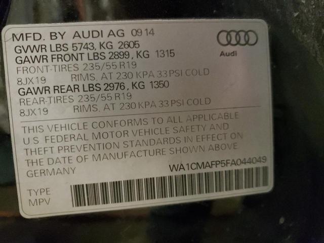 Photo 10 from auction – 2015 AUDI Q5 TDI PRE with VIN WA1CMAFP5FA044049