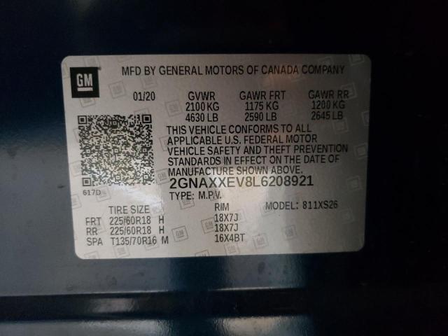 Photo 10 from auction – 2020 CHEVROLET EQUINOX PR with VIN 2GNAXXEV8L6208921